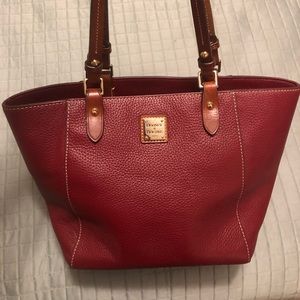 Dooney& bourke red leather tote